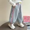 Pantalones de Chándal con Diseño de Oso Corazón para Niñas Primavera y Otoño Moda Coreana Dibujos Animados Pantalones de Chándal Pantalones Deportivos para Niños Pequeños Pantalones Largos