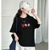 Roupas Infantis, Camisetas de Algodão Puro com Manga Curta para Meninas, Roupas Casuais de Venda Quente no Verão para Crianças de Média e Grande Porte, Tops Elegantes e Modernos com Meia Manga para Meninas