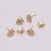 Pacote de 14k cor dourada micro incrustada zircão flor brincos handmade DIY brincos acessórios acessórios atacado