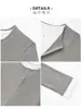 Camiseta Falsa de Duas Peças em Acrílico de Alta Qualidade para Mulheres, Camada Interna Outono/Inverno, Emagrecedora, Gola Henley, Botões com Tachas, Top Base de Manga Longa