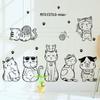 Adesivos de parede removíveis gato simples preto quarto de criança sala de estar quarto de dormir cabeceira arte moda pet shop adesivos