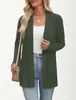 Suéter cárdigan ligero de venta cruzada europea y americana para mujer con apertura frontal, mangas largas y bolsillos, elegante para ir al trabajo
