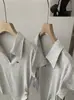 Camiseta de Manga Corta con Cuello Polo Omalai para Mujer Primavera y Verano Nuevo Estilo Plisada Cintura Ajustada Top Corto 5978