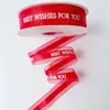 Fita de Cetim com Borda Fio 2,5cm Média Fita Inglesa Caixa de Presente para Bolo Flor Material de Embalagem para Flores Fita de Fio de Neve Laço