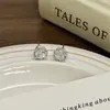 Pendientes de Zirconia Corte Rosa Plateados para Mujer 2026 Nuevo Estilo Caliente Pendientes de Lujo Ligero Pendientes con Cierre de Plata de Ley 925