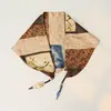 Bufanda Triángulo Trenzada de Nuevo Estilo Primavera y Otoño con Textura de Satín, Bufanda de Seda Estilo Pintura al Óleo con Estampado de Cachemira para Mujer, Bufanda de Cuello de Seda Imitación