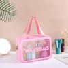 Bolsa Cosmética de PVC Bolsa de Almacenamiento de PU Bolsa Cosmética Viaje Gran Capacidad Bolsa de Aseo Impermeable Portátil Modelo Transparente con Letra