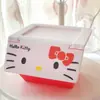 Caixa de armazenamento flip de mesa de desenho animado caixa fofa para miudezas caixa de joias bolinhos caixa organizadora empilhável biológica caixa de armazenamento