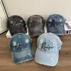 Gorra de Béisbol Lavada Estilo Coreano Bordado de Letras Vintage para Mujer, Versátil Retro Japonés de Primavera y Verano para Circunferencia de Cabeza Grande