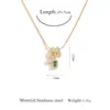 Colar Exquisito e Acessível em Aço Inoxidável em Forma de W, Corrente Simples para Suéter, Corrente Clavicular da Moda e Versátil com Pingente de Diamante Rosa para Mulheres