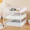 Estante de almacenamiento para escritorio de oficina, organizador de archivos, caja de almacenamiento de archivos, colección de artículos de oficina, estante de archivos multicapa