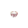 Anillo de Flor Rosa Sweet Bling Nicho Moda de Alta Gama Exquisito Temperamento Versátil Único Estilo de Lujo Ligero Anillo
