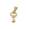 Hebilla de Collar de Perlas Color Oro 18K Conservante Flor de Zirconia Microincrustada Hebilla de Cuerno Hebilla de Conexión Pulsera Collar Accesorios de Joyería DIY