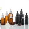 En stock Botella a prueba de luz color café para aceites esenciales 10 ml botella con gotero de vidrio esmerilado sub-botella de esencia botella vacía de muestra pequeña portátil