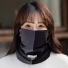 Bufanda unisex para otoño e invierno, mascarilla facial a prueba de viento para ciclismo, engrosada, con correa para el cuello, forrada de polar, de doble capa y diseñada para proteger el cuello y la columna cervical