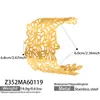 Pulsera Abierta de Empalme de Flor y Hoja Hueca Estilo Europeo y Americano, Joyería Geométrica de Declaración con Goteo de Aceite de Acero Inoxidable para Mujer