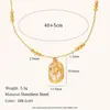 Collar con Colgante de Rosa Transfronterizo Europeo y Americano Acero Inoxidable Chapado en Oro de 18K Elegante de Gama Alta Versátil Personalizado