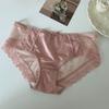 Braguitas de Encaje Francés para Mujer Cintura Media Deseo Puro Transparentes Sedas y Satenes Malla Braguitas Blancas Estilo Femenino Estilo Delgado de Verano