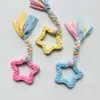 Brinquedo de Corda de Algodão Resistente a Mastigação para Cachorros, Brinquedos para Cães de Porte Pequeno e Médio, Brinquedo de Nó de Corda, Conjunto de Frisbee Suprimentos para Animais de Estimação