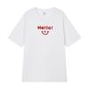 Celebridade estilo marca de moda 2024 verão gola redonda manga curta camiseta masculina solto pesado alô meia manga camiseta do casal
