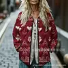 Sudadera de Algodón con Cuello Alto y Pliegues para Mujer 2025, Estampado Floral Retro, Rayas Otoño e Invierno, Botones, Sudadera para Mujer