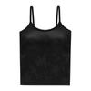 Colete Feminino Estilo Chinês Estampado Levemente Luxuoso Sexy Gola Redonda Costas Bonitas Sem Sutiã Interno com Bojo Fixo Slim Comprimento Médio