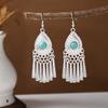 Aretes Étnicos Imitación Plata Miao Aretes Retro Largos con Borlas Atracciones Aretes Estilo Antiguo Aretes Miao para Mujer Venta al por Mayor