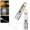 Lanterna multifuncional de alto brilho com fonte de luz dupla e gancho, iluminação recarregável, luz ambiente de acampamento com filamento de tungstênio e zoom