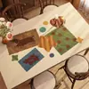 Mantel de Mesa de Mascota Lindo de Dibujos Animados Retro, Lujoso y de Gama Alta, Mantel para Mesa de Café de Sala de Estar, Lavable, Impermeable, a Prueba de Aceite, Resistente al Calor