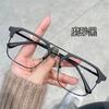 Gafas de Media Montura con Doble Puente de Moda, Personalizables con Lentes Graduados, Alta Definición, Bloqueo de Luz Azul, Realzan el Aspecto Natural, Gafas de Montura Grande sin Graduación