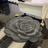 Alfombra de baño morada de fuego de buena suerte, alfombra absorbente con forma tridimensional 3D, alfombra de flores, alfombra de tierra de diatomeas para baño, secado rápido