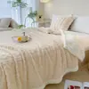 Manta simples de ar condicionado para o verão, dupla camada, espessada com pelúcia e lã de cordeiro, adequada para casa e escritório, manta de lazer