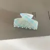 Pinza para el pelo de clip de tiburón azul a cuadros frescos con letra, estilo coreano, nicho, simple, para la parte posterior de la cabeza, para mujer