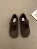 Primer Encuentro Temporada Gris Zapatos Mary Jane de Suela Blanda con Piel Calzado de Abrigo de Invierno para Mujer Nuevo Estilo Coreano Zapatos de Lana Individuales Zapatos de Algodón Cálidos para Mujer