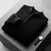 25 trajes nuevos para hombre de negocios, cárdigan casual, suéter con cremallera, tejido de punto de lana de doble cara, top básico de color liso
