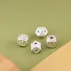 Ciervo Dorado Rey Plata Pura 999 Plata Lisa Cubos Espaciadores Cuentas Sueltas Cuerda Trenzada DIY Pulsera Envuelta Accesorios de Plata Pura Estilo Nuevo