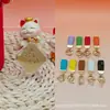 Colgante cuadrado de oro puro 999 "Éxito Instantáneo" serie de llaveros de cuero con cordón para promoción en transmisiones en vivo de TikTok