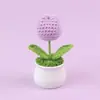 Tulipa de Crochê em Vaso Produto Acabado Feito à Mão Tricotada Simulação Pequena Flor Decoração de Mesa de Escritório Ornamento Atacado