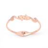 Nuevo brazalete de zorro de doble cara en oro rosa y arena para mujer, moda japonesa y coreana, todo a juego, joyería de acero de titanio electrochapado al vacío