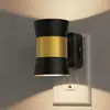 Luz de Noite Plug-in Gy196 Imitação de Luminária de Parede, Preta, Iluminação para Cima e para Baixo, Luz de Ambiente para Corredor e Cabeceira com Sensor de Luz