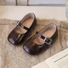 Zapatos Mary Jane de Cuero de Moda Estilo Coreano para Niñas Pequeñas Primavera y Otoño, Zapatos Sencillos de Princesa para Niñas, Suela Suave