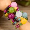 Anillos Artesanales de Piedra Natural con Cuentas de Alta Venta Transfronteriza para Mujer, Anillos Lisos de Ágata de una Sola Cuenta, Turmalina de Colores, Joyería Europea y Americana