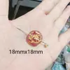 Placa Redonda de Vidrio con Relieve Dorado 18*18mm Accesorios para Joyería DIY Colgante Hecho a Mano Cuerda para Ensartar Materiales para Fundas de Teléfono