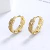 Aretes de cadena de circonita de plata esterlina s925 con diseño europeo y americano, sensación de viento frío, chapado en oro de 18K, aretes de aro para la oreja, mujeres, venta al por mayor