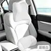 Nuevo diseño transfronterizo: un juego de reposacabezas y soporte lumbar para coche con diseño envolvente, cuero perforado, espuma viscoelástica y material transpirable para soporte del cuello y uso en el coche