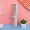 Peine ancho de dientes gruesos para mujeres con cabello rizado o largo, peine alisador antiestático para uso doméstico, peine portátil para cabello mojado con agujero para colgar