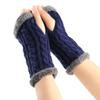 Nuevos guantes de lana gruesa con forro de felpa estilo coreano otoño e invierno cálidos manguitos de ocho caracteres retorcidos guantes de lana tejidos transfronterizos