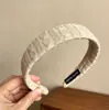 Primavera Verão Retrô Tricô de Ponto Torcido Cor Sólida Lã Faixa de Cabeça High-End Doce Aba Larga Top Alto Crânio Faixa de Cabeça Acessórios de Cabelo Novo Estilo