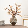 Jarrón de Cerámica de Gres Estilo Shumen Wabi-Sabi para Flores Secas con Tarro de Cerámica Blanca Hecho a Mano B&B Sala de Estar Adornos Decorativos Zen
