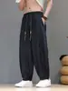 Pantalones de verano holgados y ligeros estilo chino para hombre, pantalones de pierna ancha transpirables de secado rápido con curva en L, talla 8X pantalones harén